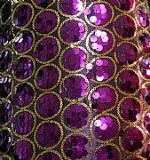 SEQUINS & CIRCLES PURPLE & GOLD CUSHION 30 cm X 60 cm RECTANGE NEW DESIGNER BARGAIN